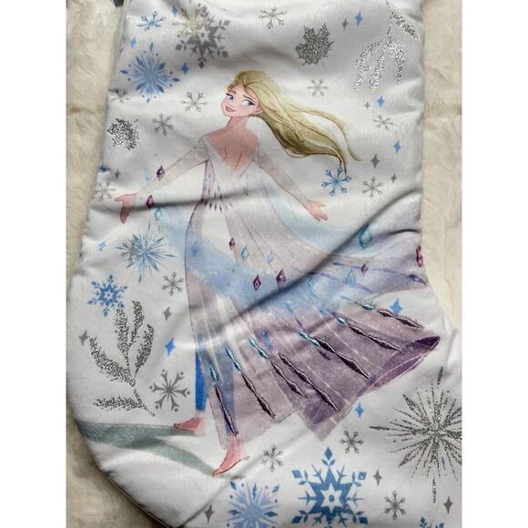 St. Nicholas Square Disney Frozen Elsa Christmas Stocking With Pom Poms NWT - Picture 2 of 7
